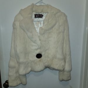 Beautiful white fur jacket
